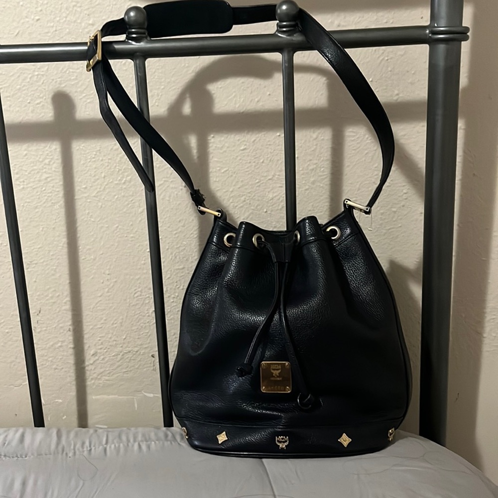 MCM large bucket bag with strap
